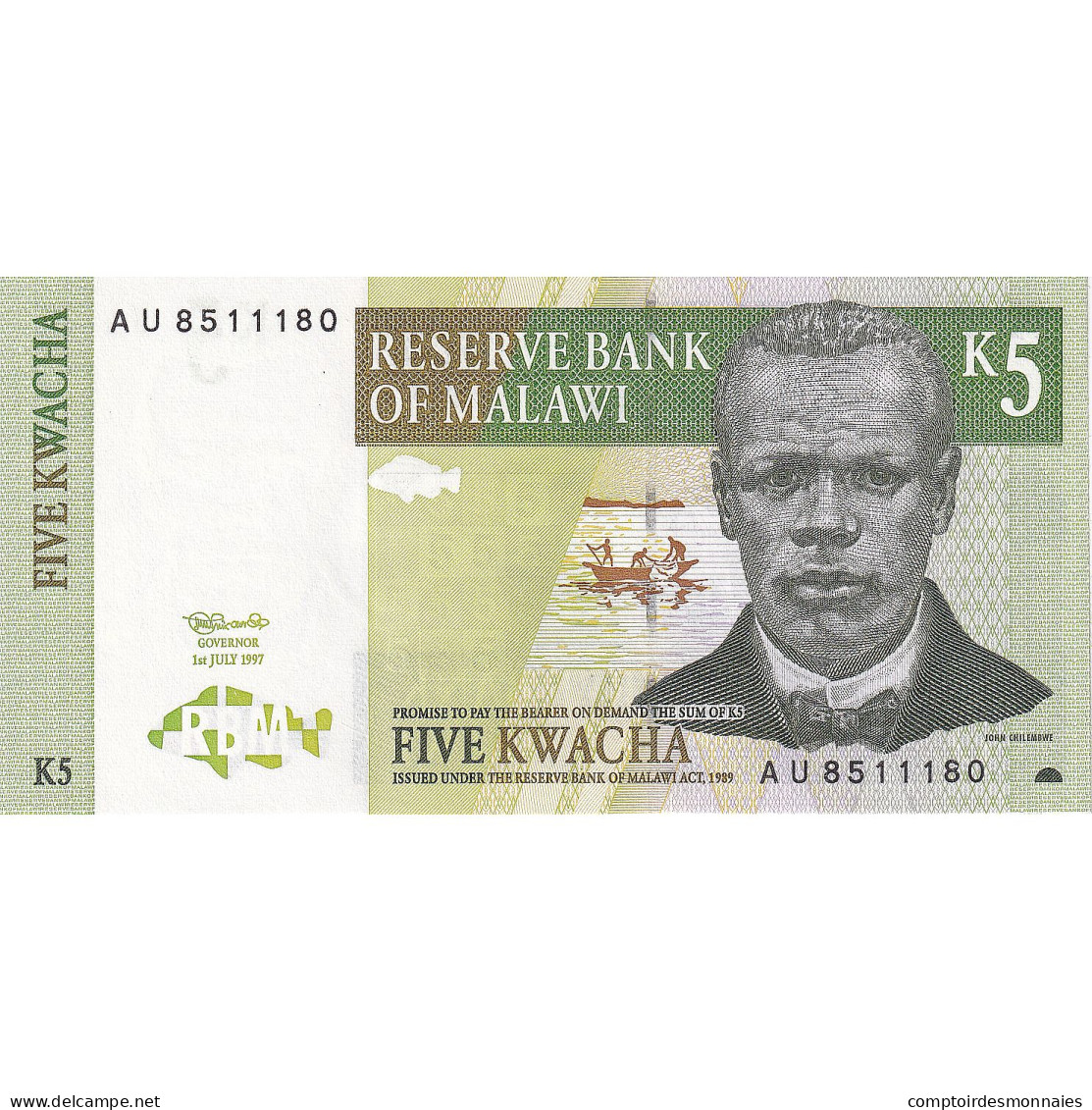 Billet, Malawi, 5 Kwacha, 1997-07-01, KM:36a, NEUF - Malawi