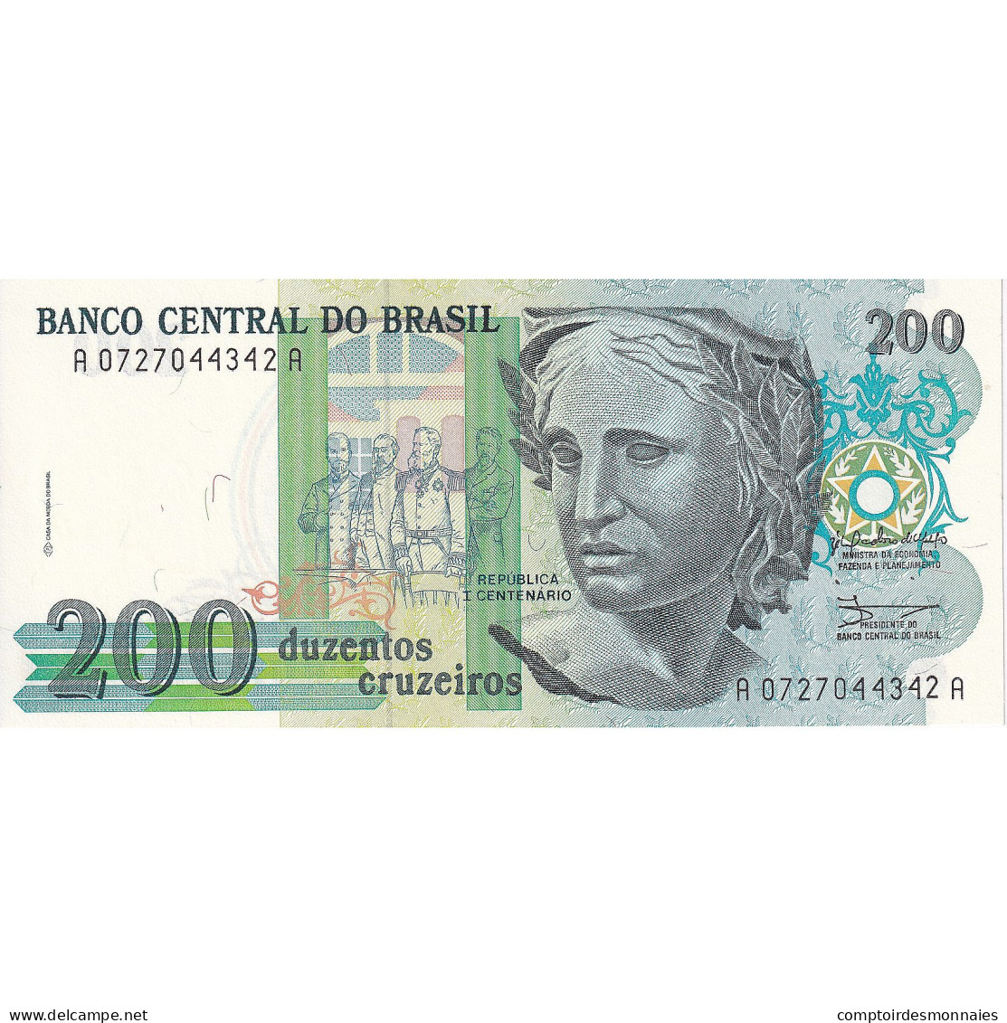 Billet, Brésil, 200 Cruzeiros, 1990-1993, UNdated (1990), KM:229, NEUF - Brésil