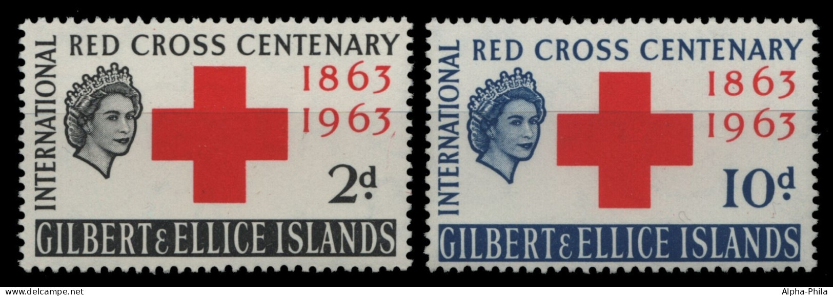 Gilbert Und Ellice 1963 - Mi-Nr. 75-76 ** - MNH - Rotes Kreuz / Red Cross - Gilbert- Und Ellice-Inseln (...-1979)