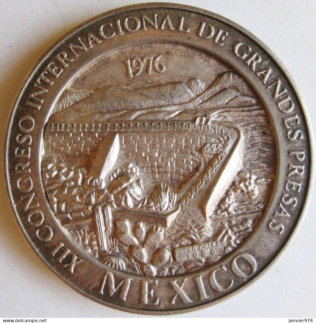 Mexique Médaille En Argent, 12e  Congres International Des Grandes Barrages Mexico 1976. - Altri & Non Classificati