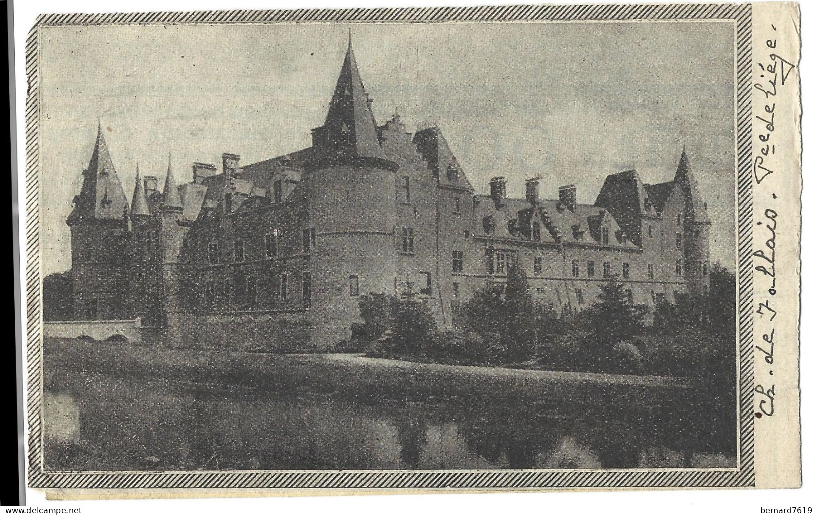 Belgique     -   Chateau  De  Fallais - Verso    Adhesion Feminsme  Chretien De Belgique - Braives