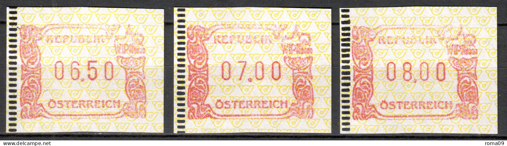 MiNr. ATM 4 (3x), Internationale Briefmarkenausstellung WIPA 2000, Wien; Postfrisch (**) - Automatenmarken [ATM]