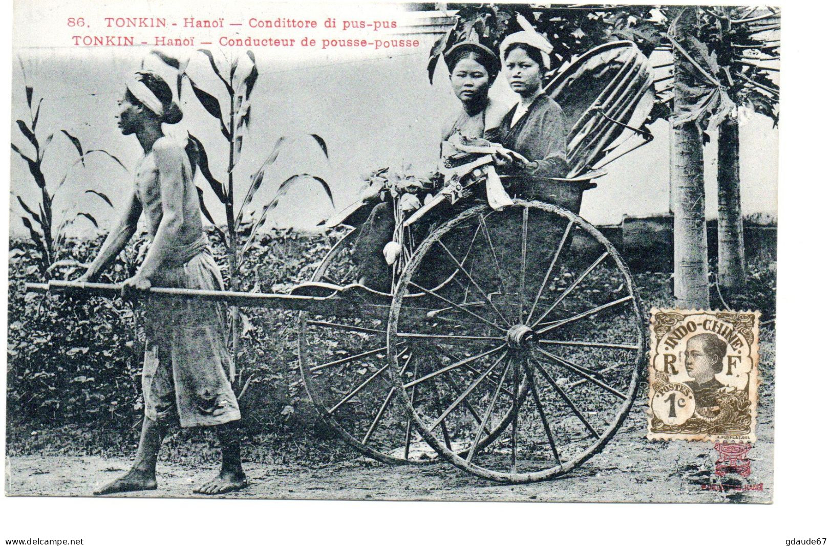 HANOI (INDOCHINE / TONKIN) - CONDUCTEUR DE POUSSE POUSSE - METIER - Vietnam