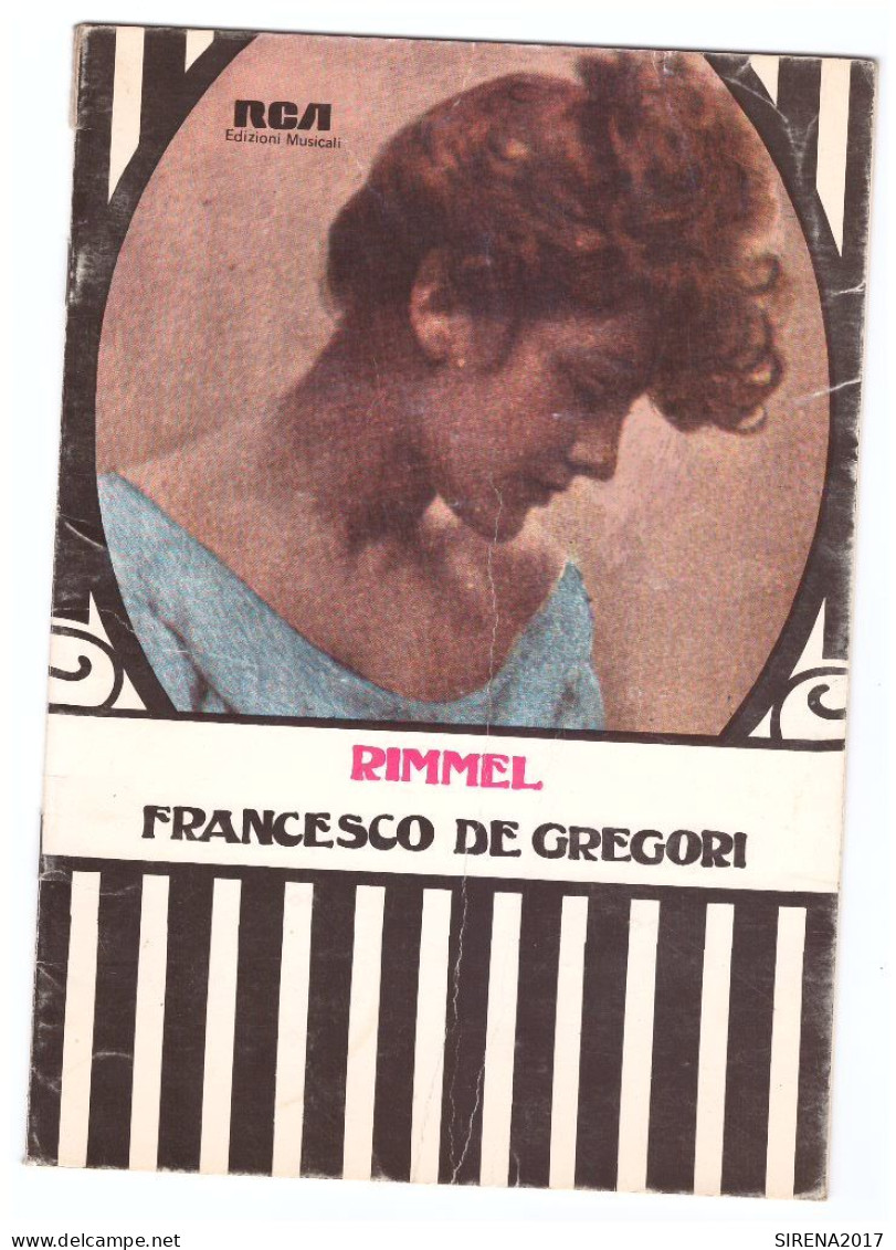 FRANCESCO DE GREGORI - RIMMEL - EDIZIONI MUSICALI RCA - ROMA - SPARTITO - Folk Music