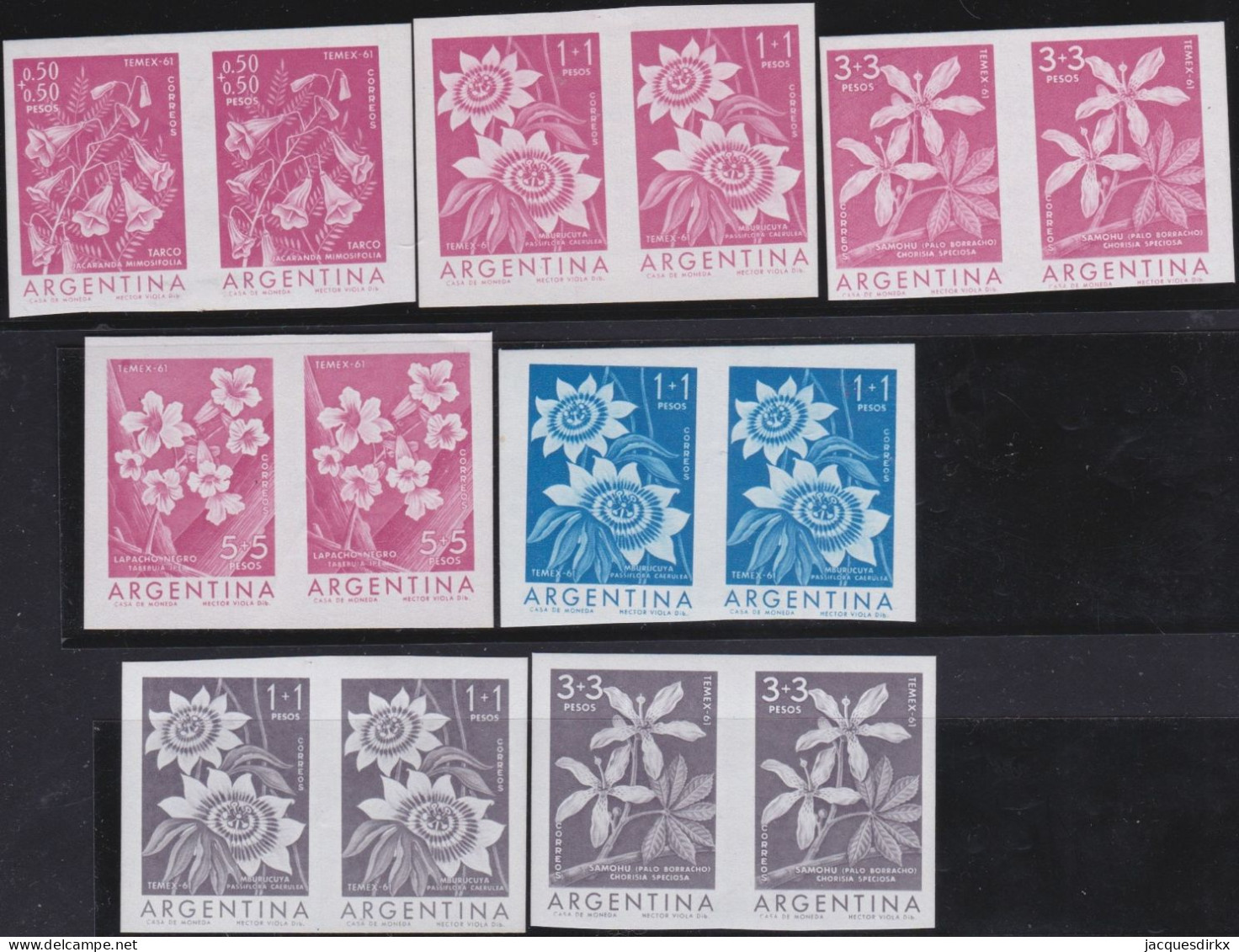 Argentina    .   7 Paires - Essays   .    **         .    MNH - Unused Stamps