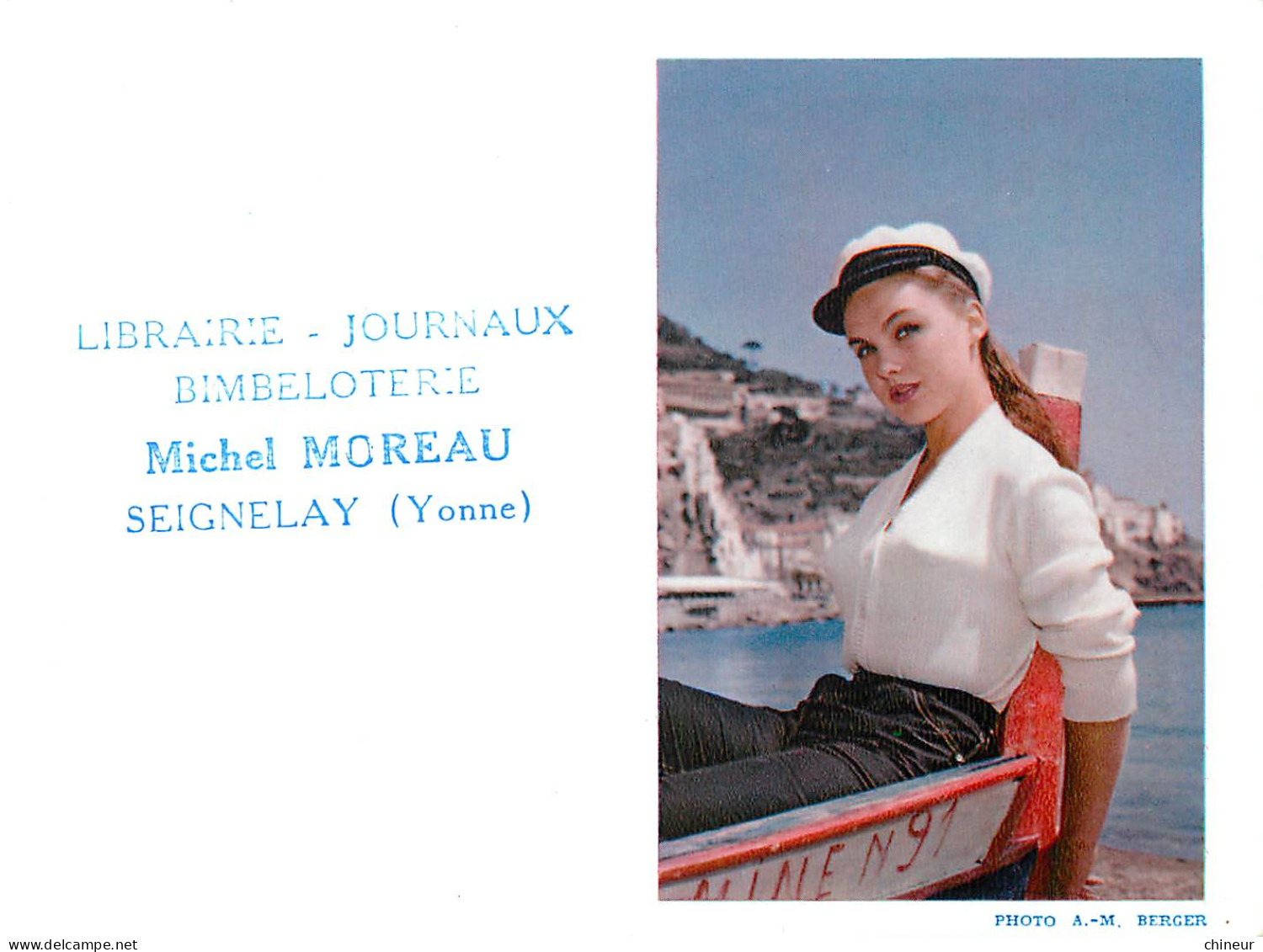 CALENDRIER 1961 LIBRAIRIE JOURNEAUX MOREAU A SEIGNELAY AVEC PIN UP - Petit Format : 1961-70