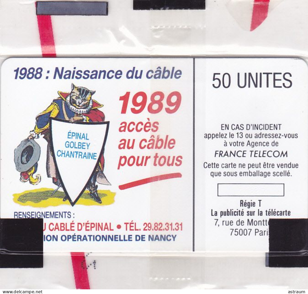 Telecarte Publique F67 NSB  - Epinal Cable - So2 - 10000 Ex - 50 Un - 1989 - 1989