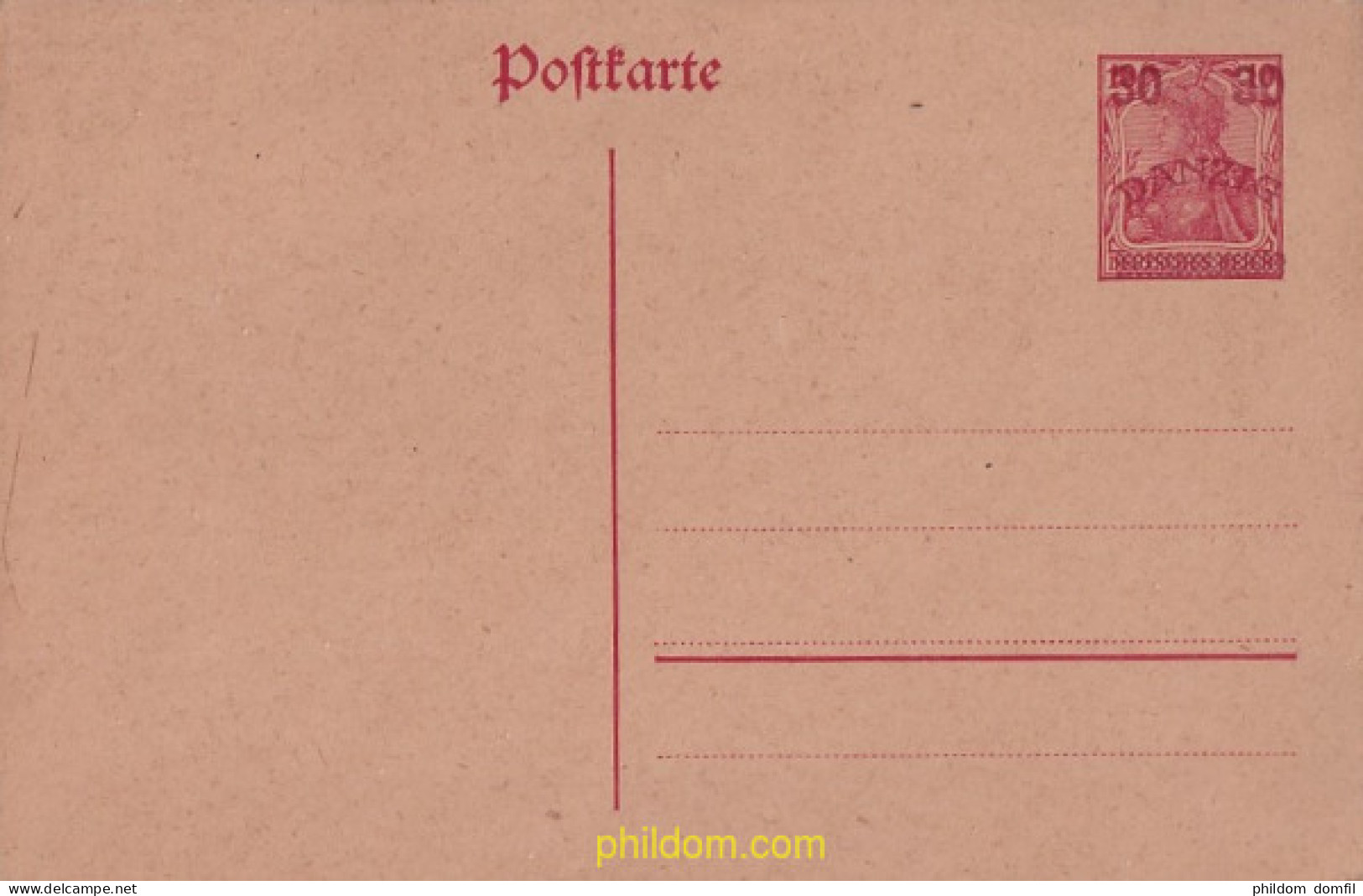 717628 MNH ALEMANIA. Danzig 1920 TARJETA POSTAL DANZIG - Postal  Stationery