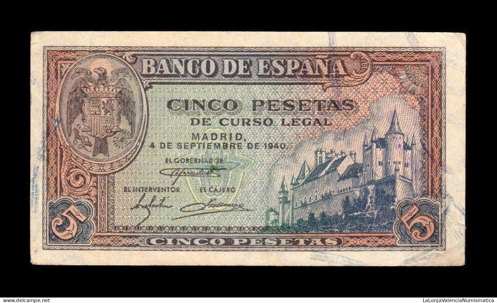 España Spain 5 Pesetas 1940 Pick 123 Serie J Ebc+ Xf+ - 5 Pesetas