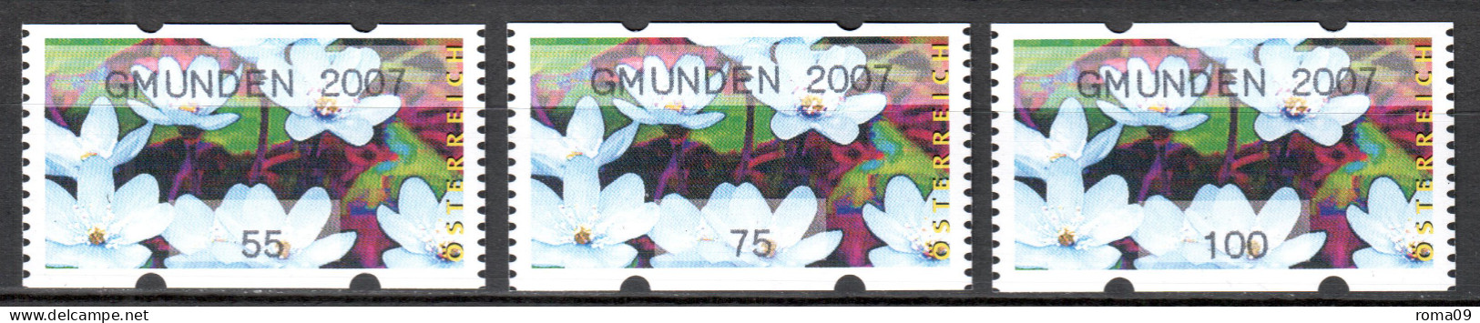 MiNr. 3x (55, 75, 100) ATM 6 I, Eindruck: „GMUNDEN 2007“; Postfrisch (**) - Automatenmarken [ATM]