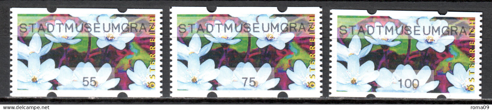 MiNr. 3x (55, 75, 100) ATM 6 J, Eindruck: „STADTMUSEUMGRAZ“; Postfrisch (**) - Machine Labels [ATM]