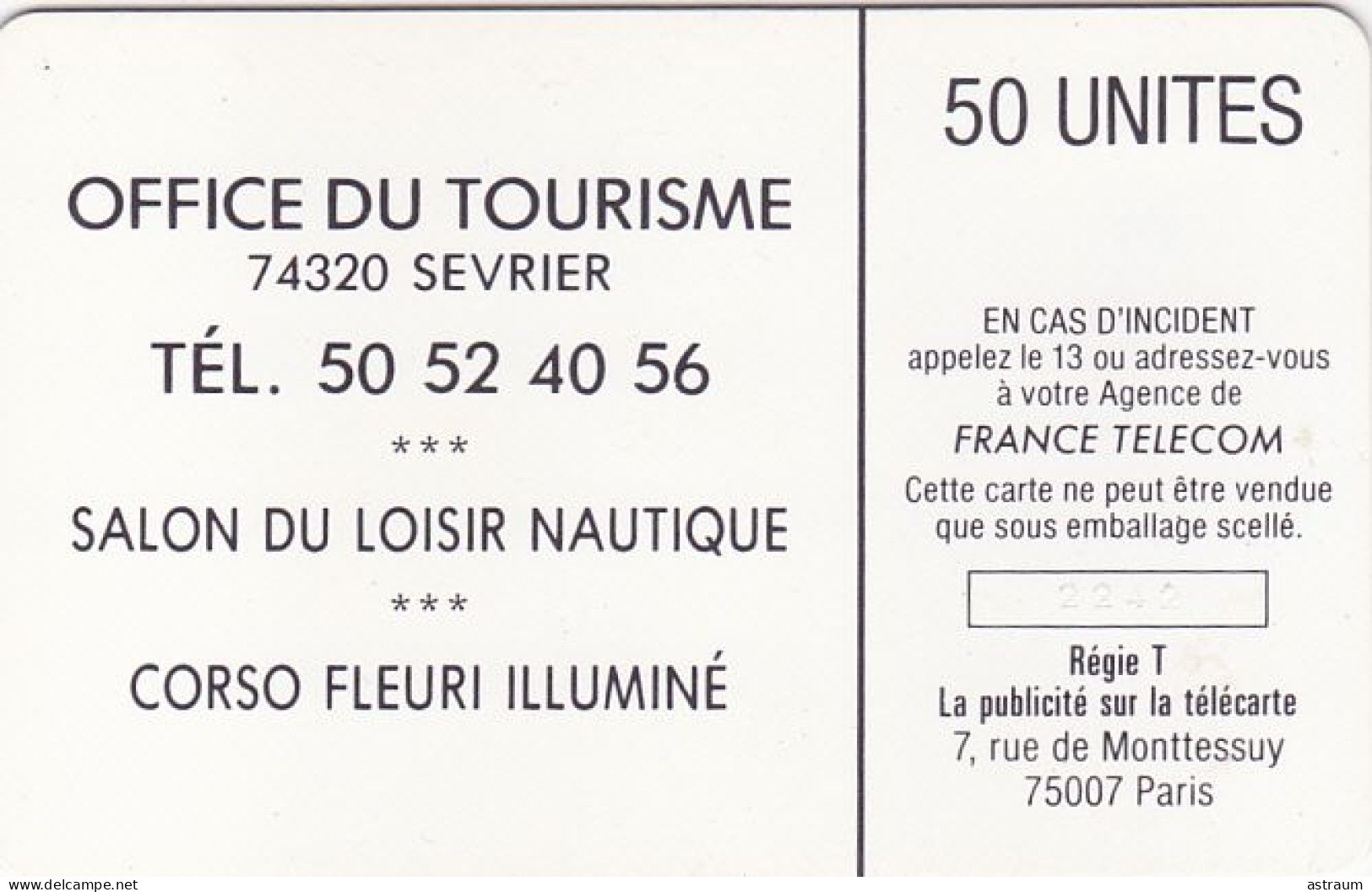 Telecarte Publique F79 NEUVE - Sevrier / Annecy - So2 - 5000 Ex - 50 U - 1989 - 1989