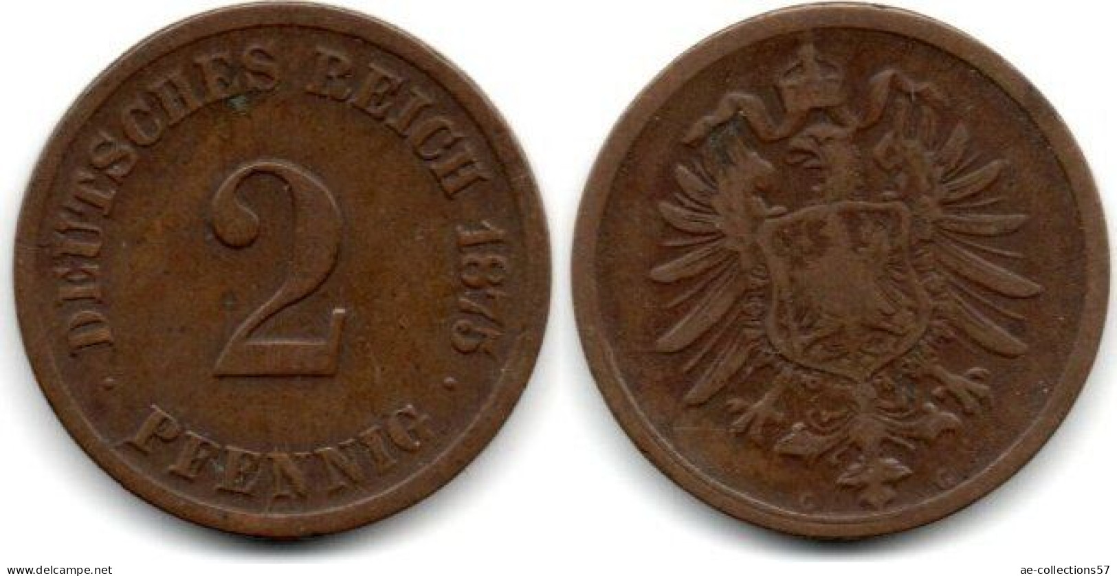 MA 28821 / Allemagne - Deutschland - Germany 2 Pfennig 1875 G TB - 2 Pfennig