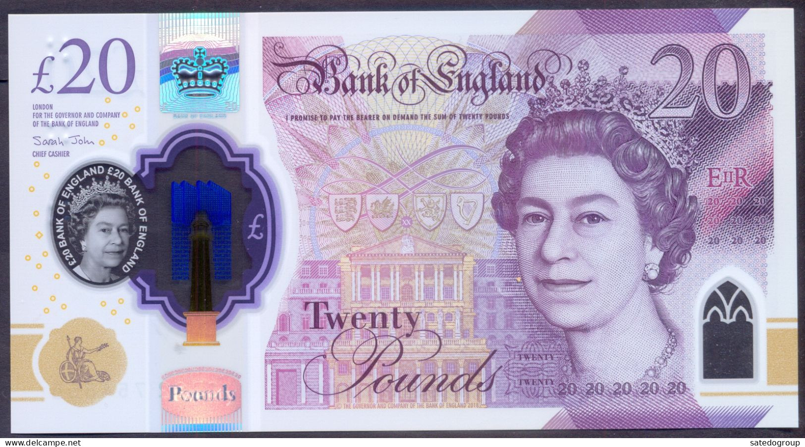 UK Great Britain 20 Pounds 2018 UNC P- 396 Polymer ( 2020 ) - 20 Pounds