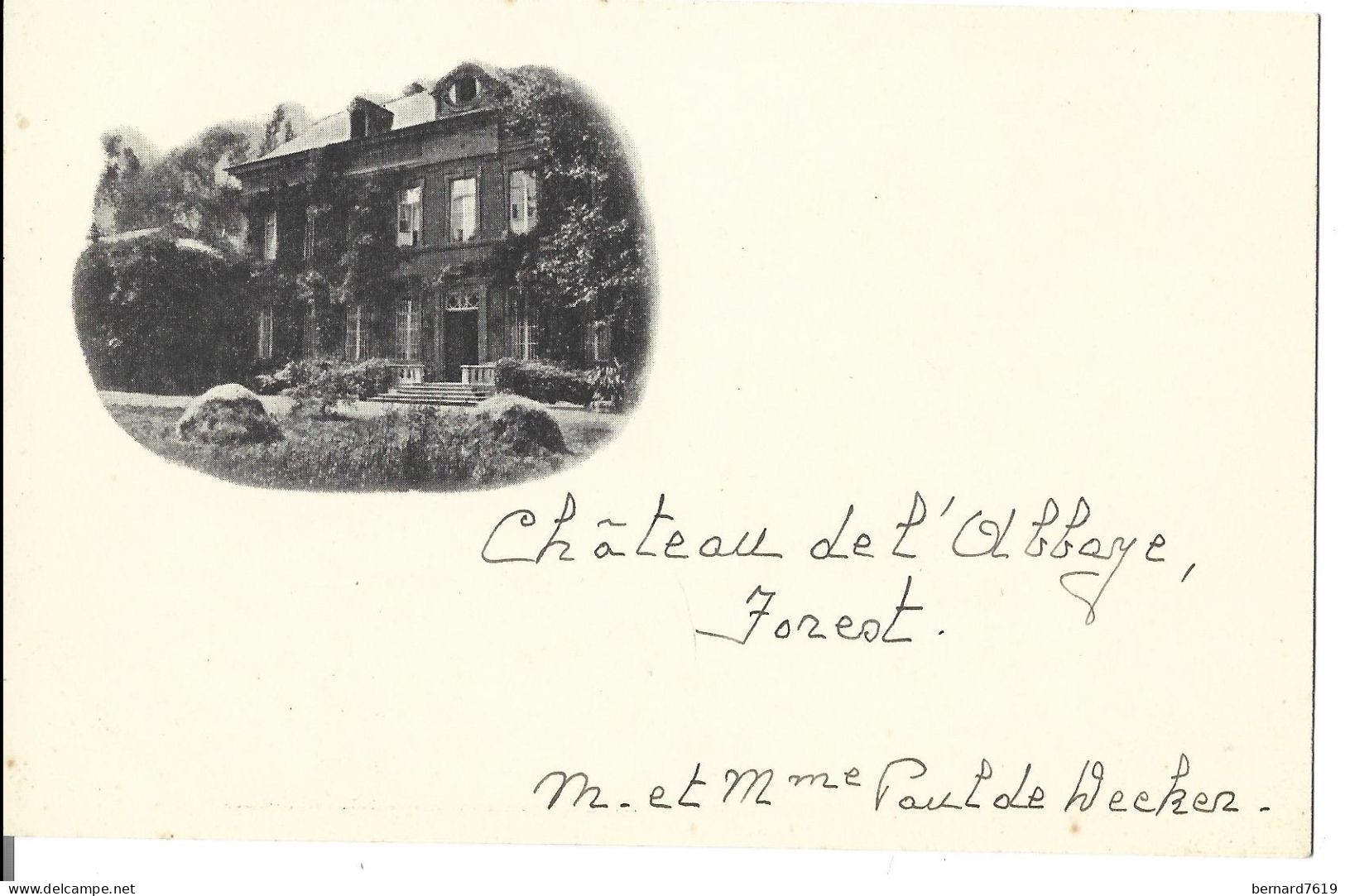 Belgique     -  Forest  - Chateau  De L'abbaye    -  Mr Et Mme  Paul De  Wecker - Vorst - Forest