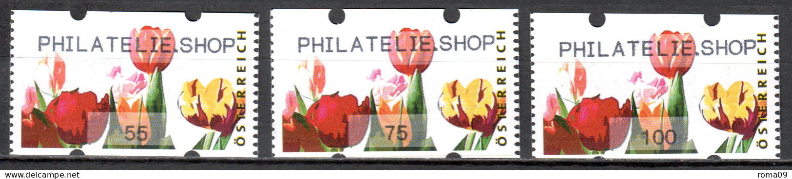 MiNr. 3x (55, 75, 100) ATM 7 C, Eindruck: „PHILATELIE.SHOP“; Postfrisch (**) - Machine Labels [ATM]