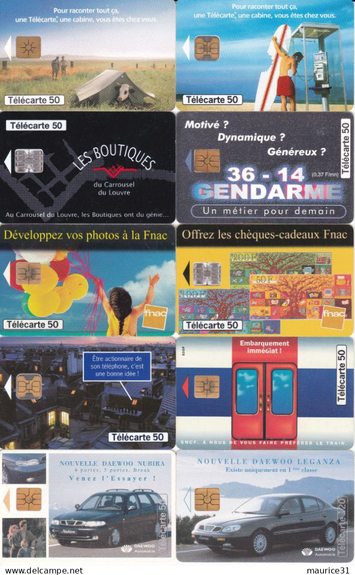 45 Télécartes Différentes FRANCE Lot4 - Collections