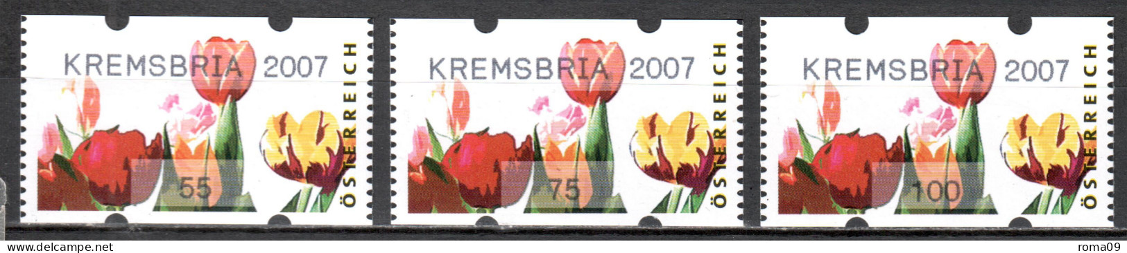 MiNr. 3x (55, 75, 100) ATM 7 F, Eindruck: „KREMSBRIA 2007“; Postfrisch (**) - Machine Labels [ATM]