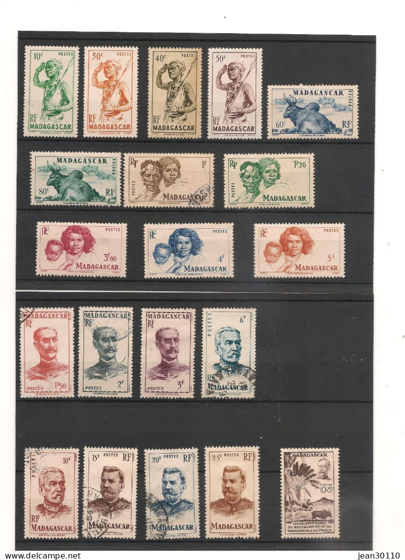 MADAGASCAR ANNÉES 1946 N° Y/T : 300/319 **/* Et Oblitérés - Used Stamps