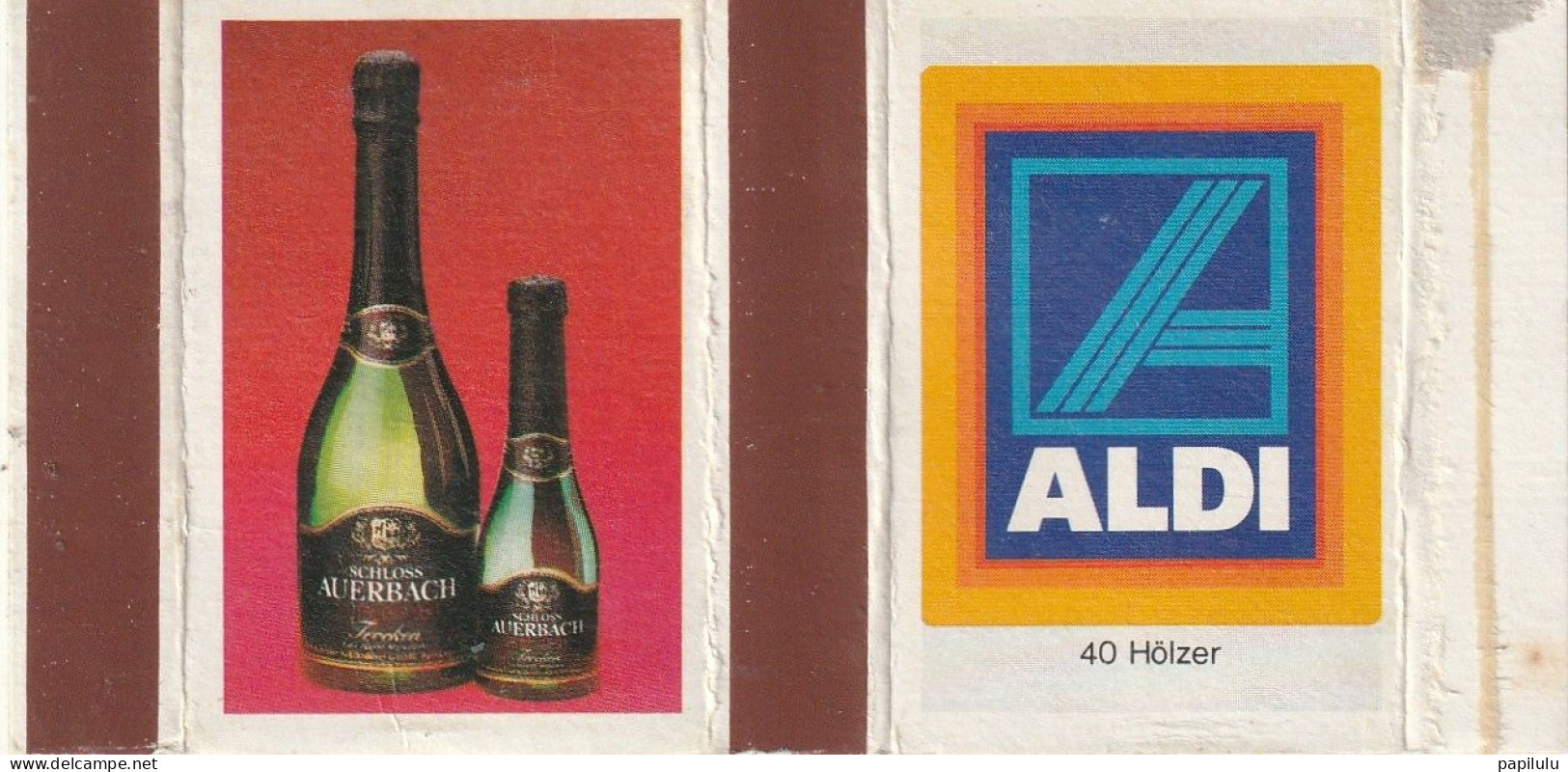 BOITES D'ALLUMETTES 854 : Allemagne : ALDI : Pub Schloss Auerbach ( Vin ) - Zündholzschachteletiketten