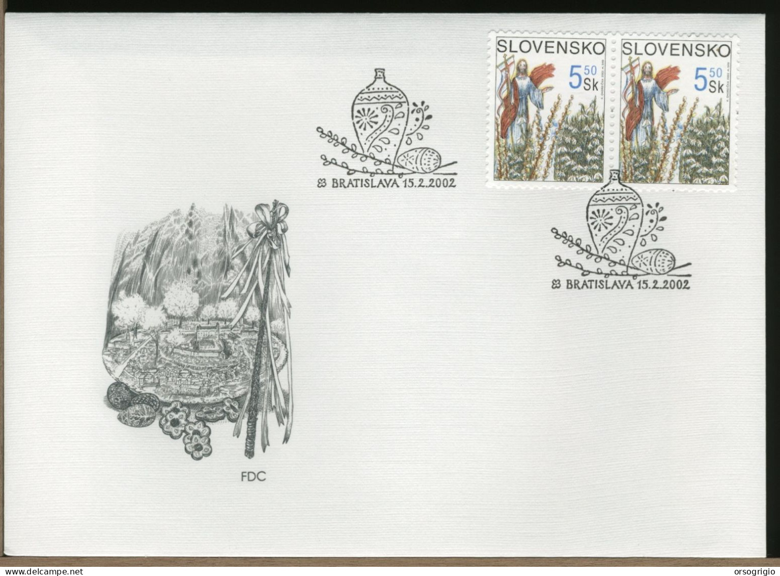 SLOVACCHIA SLOVENSKO - FDC 2002 -  EASTER - Porcelaine