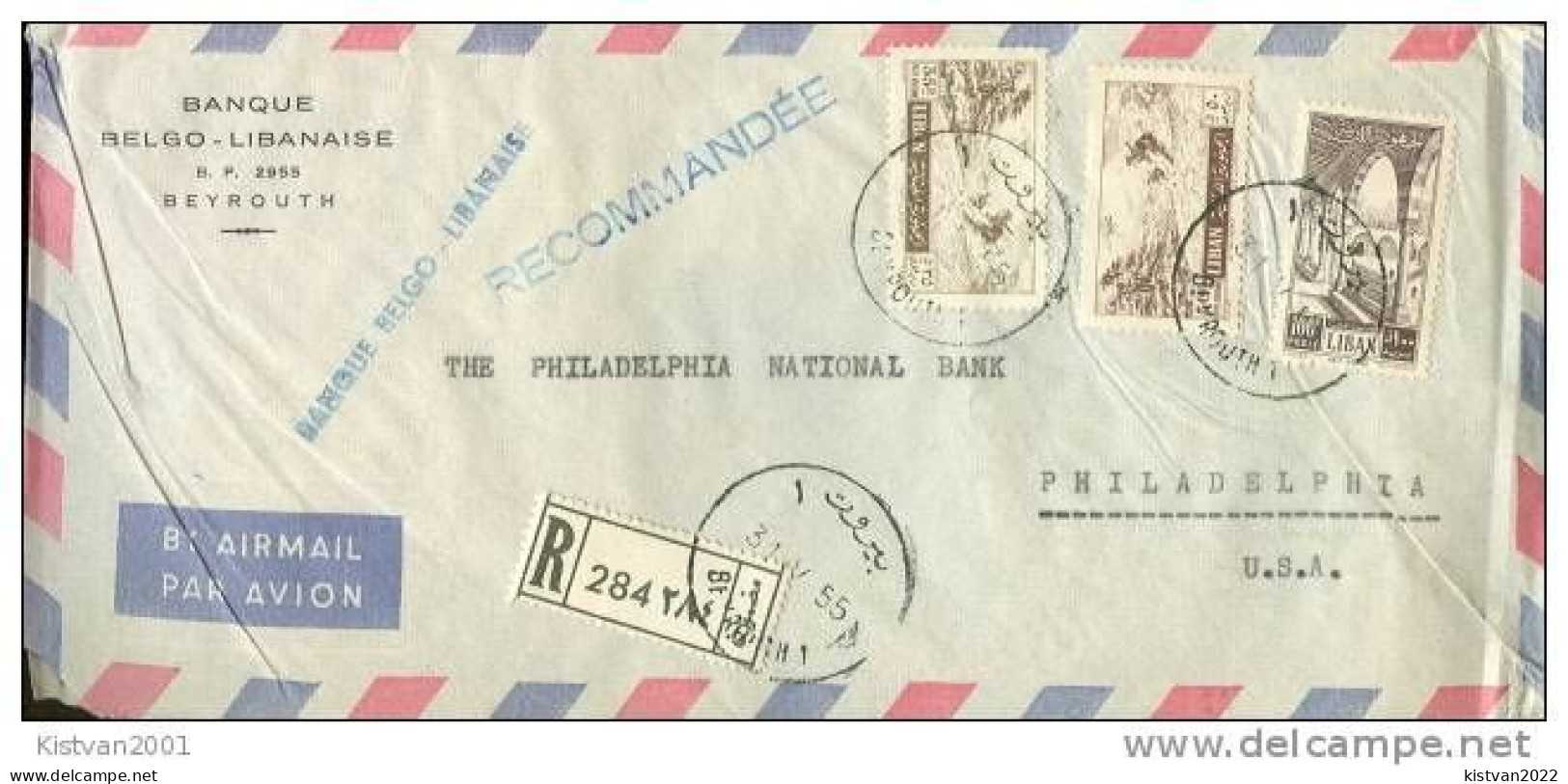 Lebanon Registered Cover With HCV Stamps - Lebanon