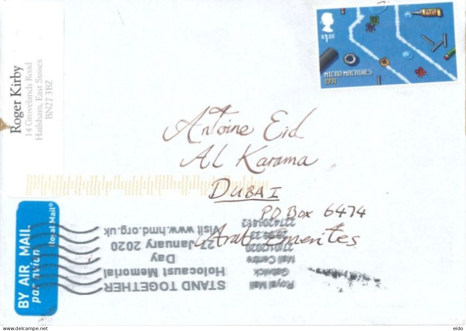 GREAT BRITIAN : 2020 STAMP  COVER TO DUBAI. - Cartas & Documentos