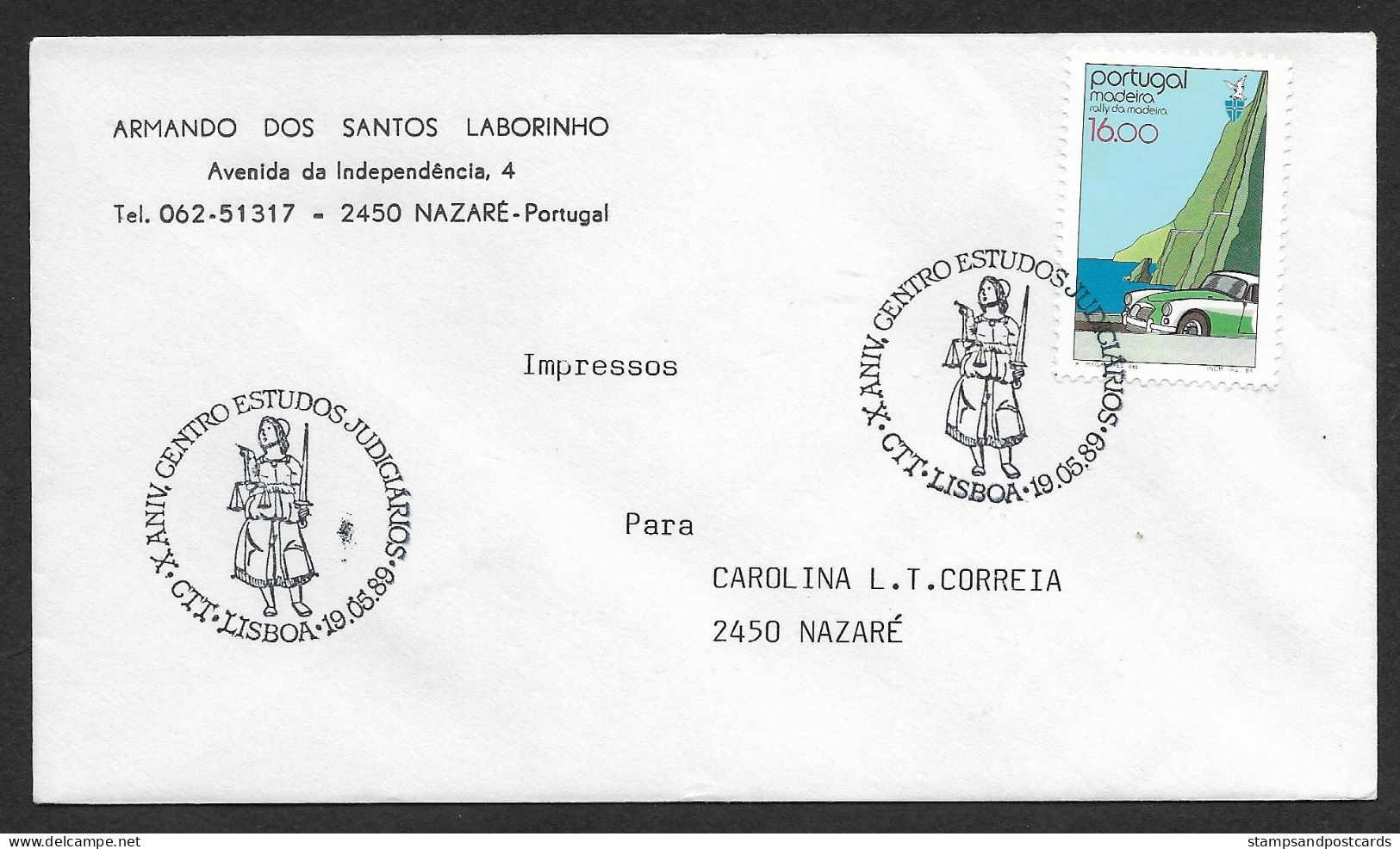 Portugal Cachet Commémoratif 1990 Centre D'études Judiciaires Judicial Studies Center Event Postmark - Postal Logo & Postmarks