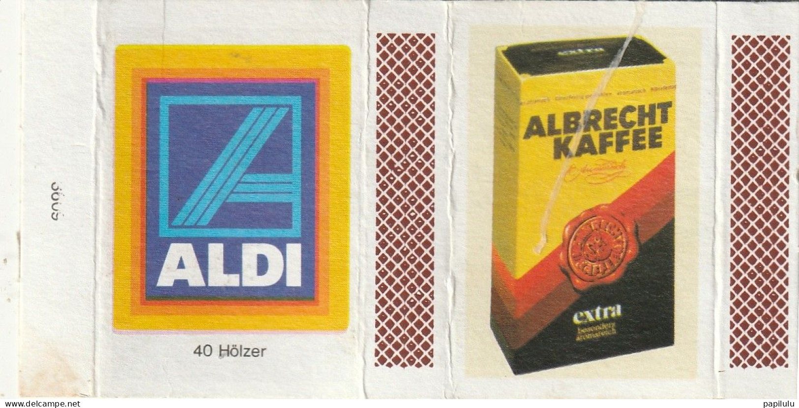 BOITES D'ALLUMETTES 857 : Allemagne : ALDI : Pub Albrecht Kaffée ( Café ) - Zündholzschachteletiketten