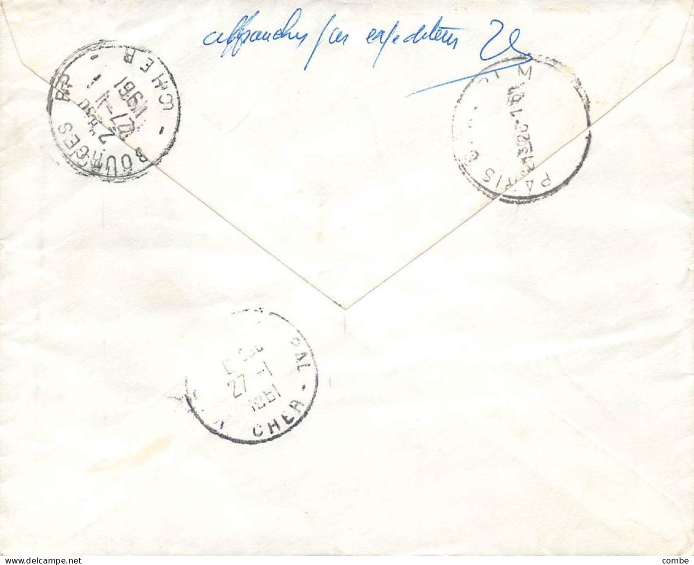 LETTRE. 1960. EXPRES. BONE RP. ALGERIE. PAR AVION. POUR VIERZON. CHER. MARIANNE DECARIS. 150Fr - 1960 Marianne (Decaris)