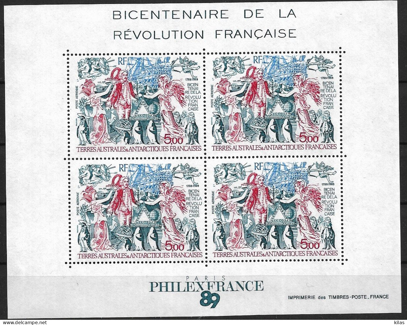 TAAF 1989 PHILEXFRANCE MNH - Blocs-feuillets