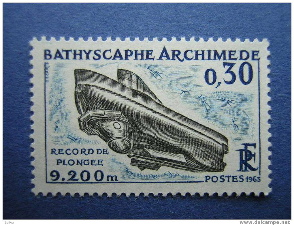 FRANCE : N° 1368  NEUF**  LE BATHYSCAPHE "Archimède". - Duikboten