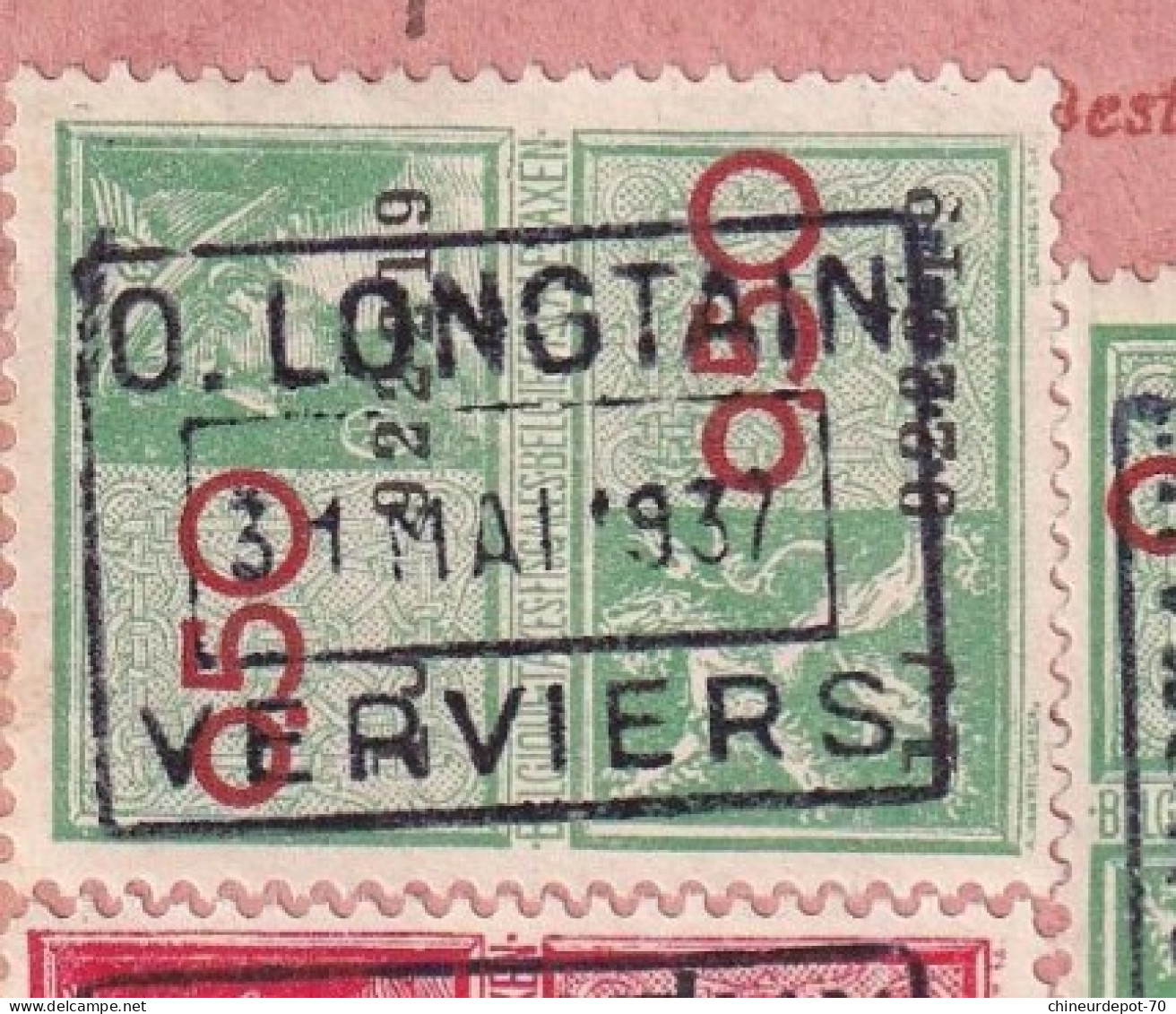 Fiscaux O.longtain 1937 Verviers Florennes - Documents