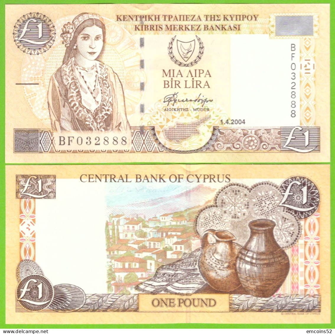 CYPRUS 1 POUND 2004  P-60d UNC - Zypern