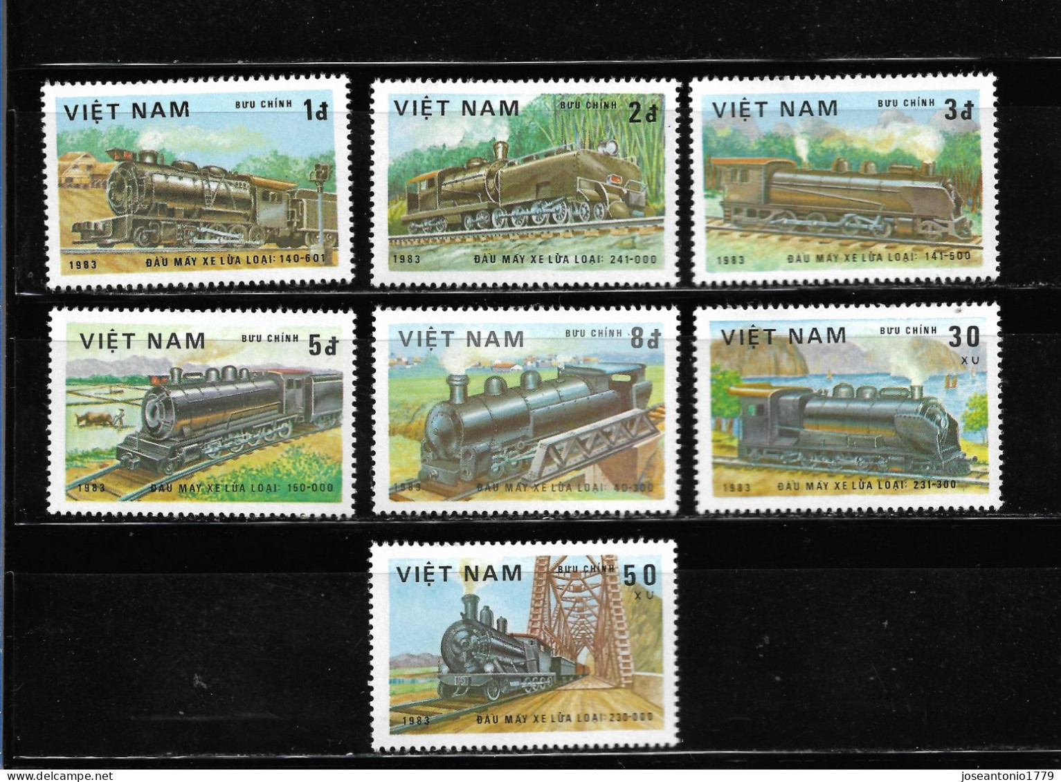 VIETNAM 1983, SERIE Ivert 387/93 - TRENES. MNH. - Viêt-Nam