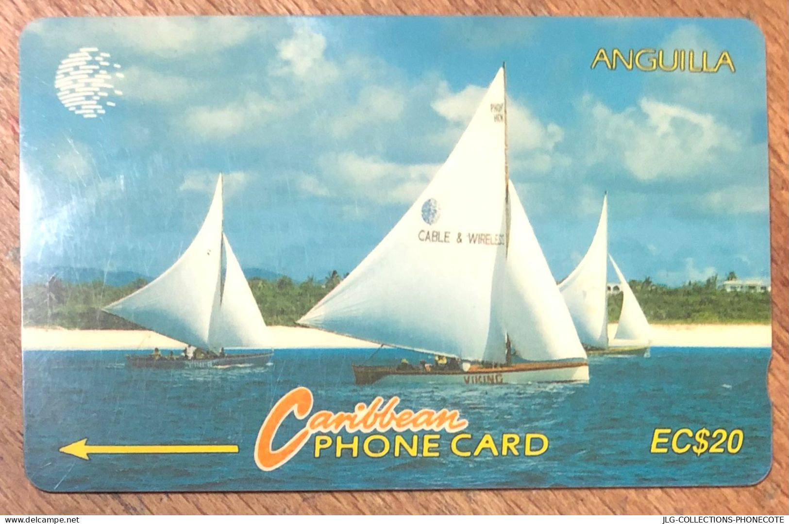 ANGUILLA SAILING BOAT VOILLIER CARIBBEAN CABLE & WIRELESS CHEDA PREPAID PREPAYÉE TELECARTE TELEFONKARTE PHONECARD - Anguila