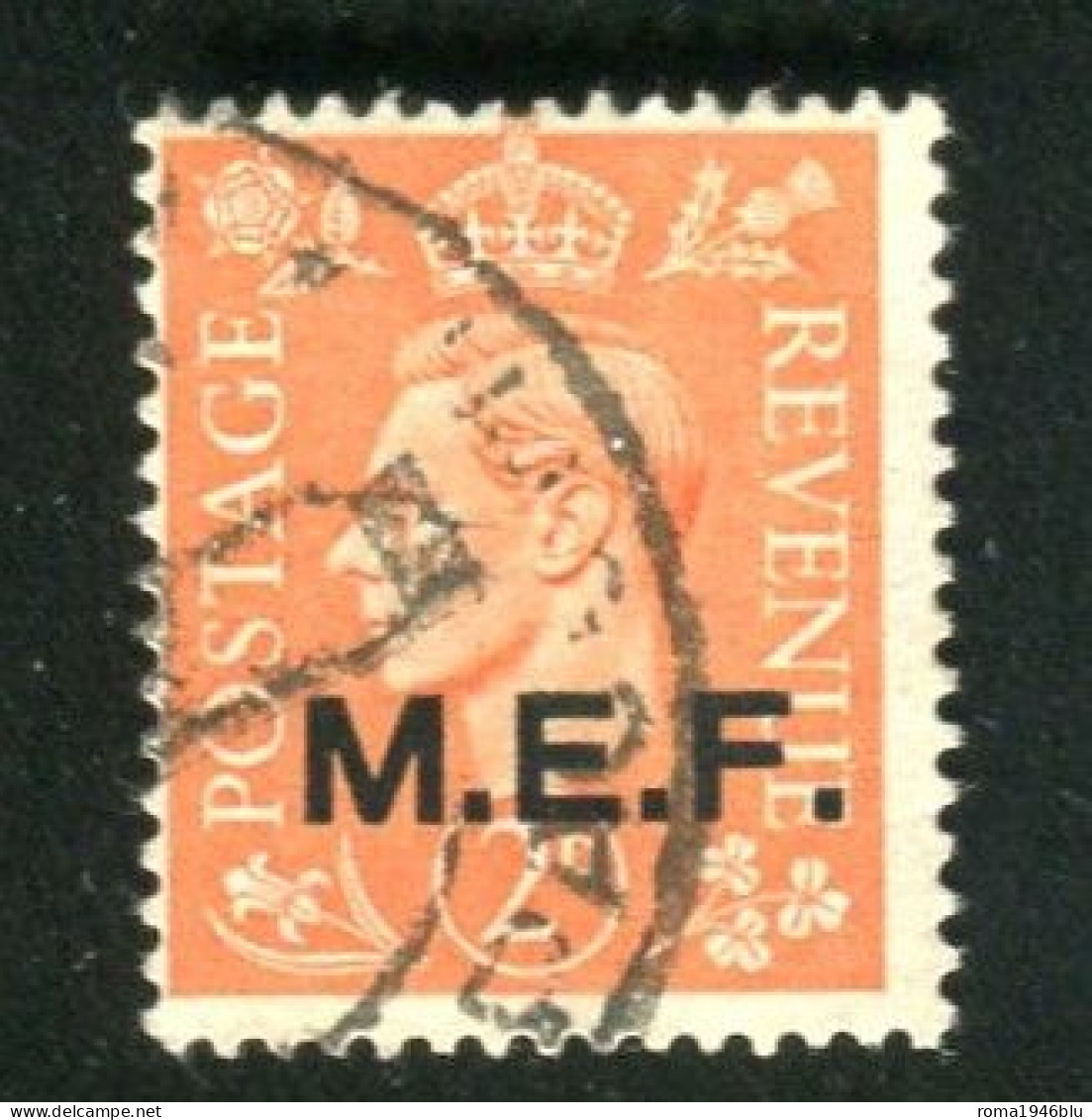 MEF 1942  2 P. ARANCIO SASSONE N .2 USATO - Ocu. Británica MEF