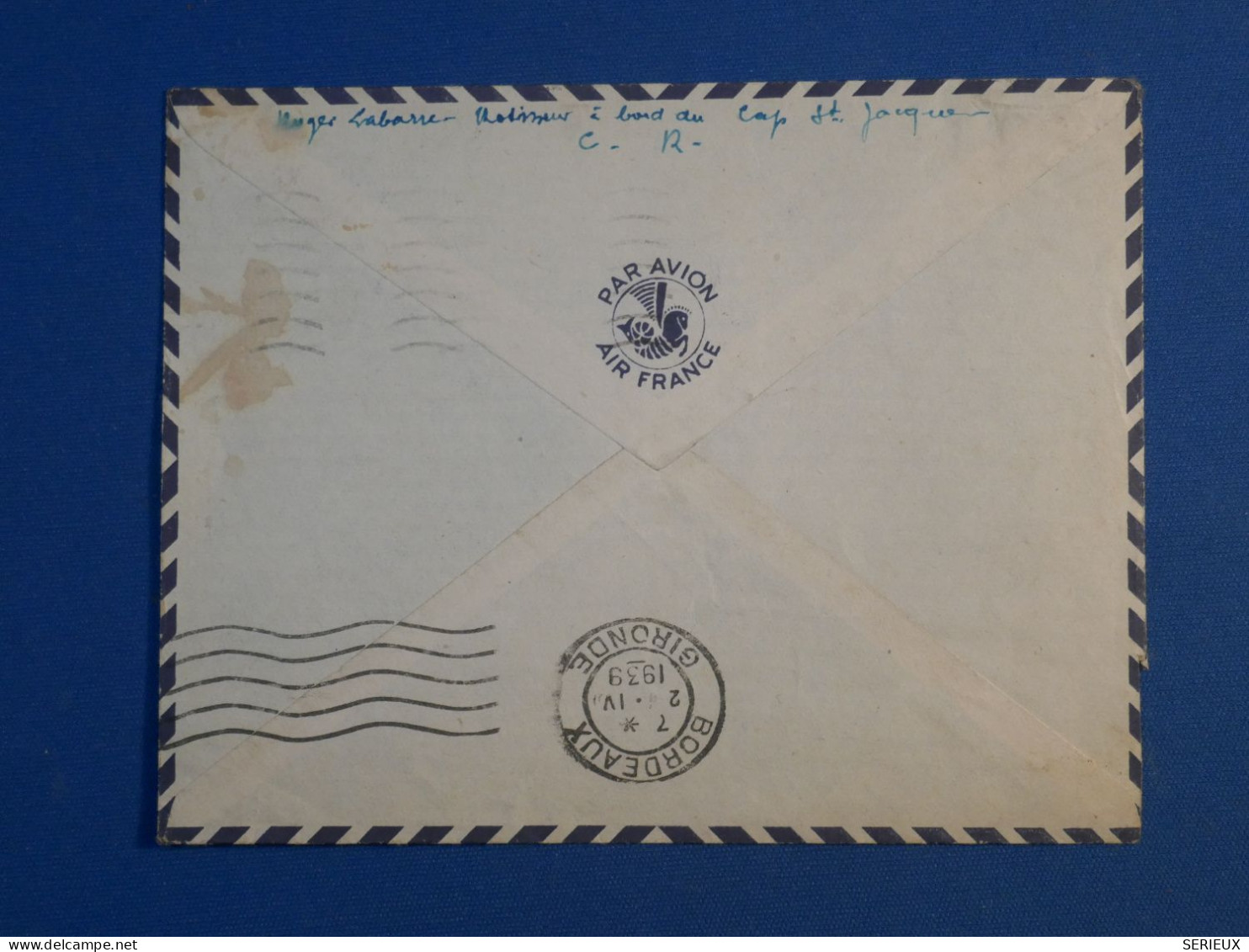 B146  INDO CHINE  BELLE LETTRE  1939    SAIGON A BORDEAUX FRANCE   + AFF. INTERESSANT + - Lettres & Documents