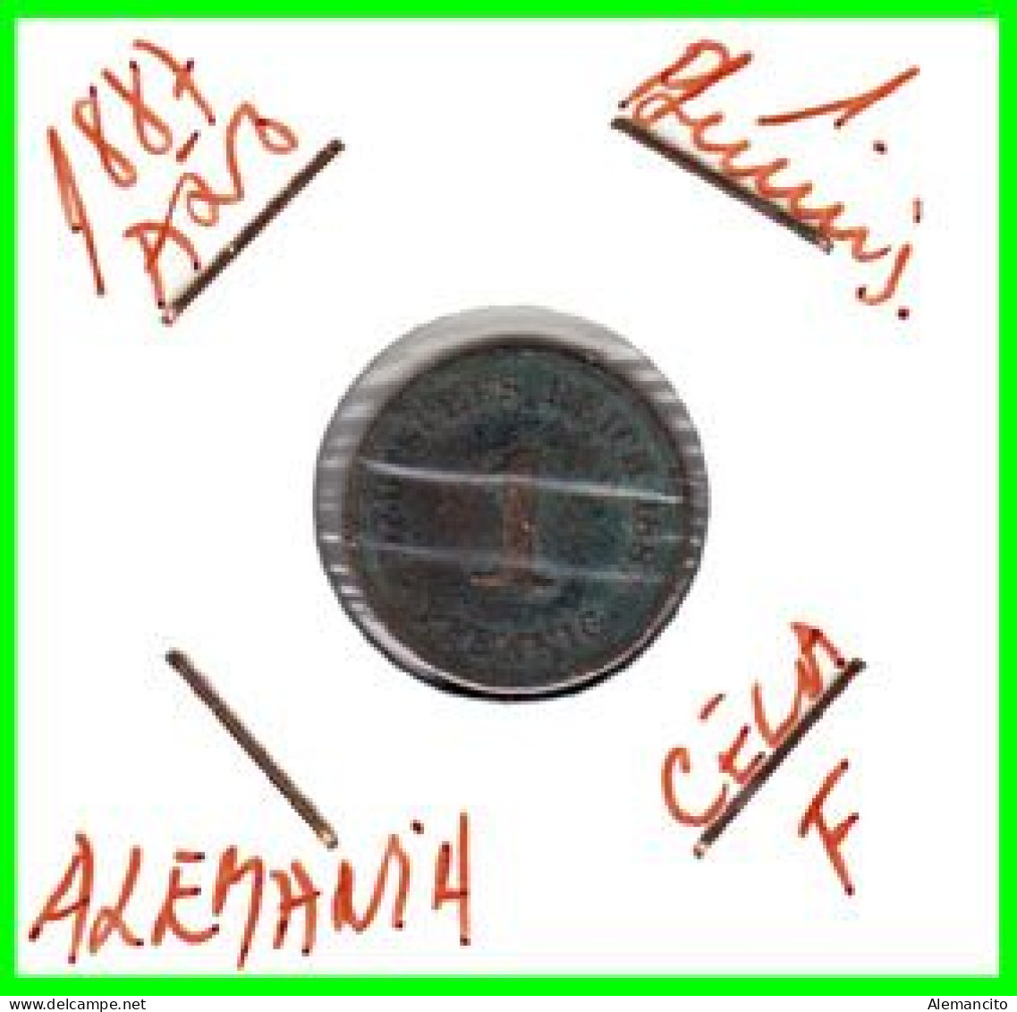 ALEMANIA – GERMANY - IMPERIO MONEDA DE COBRE DIAMETRO 17.5 Mm. DEL AÑO 1887 – CECA-F- KM-1  GOBERNANTE: GUILLERMO I - 1 Pfennig