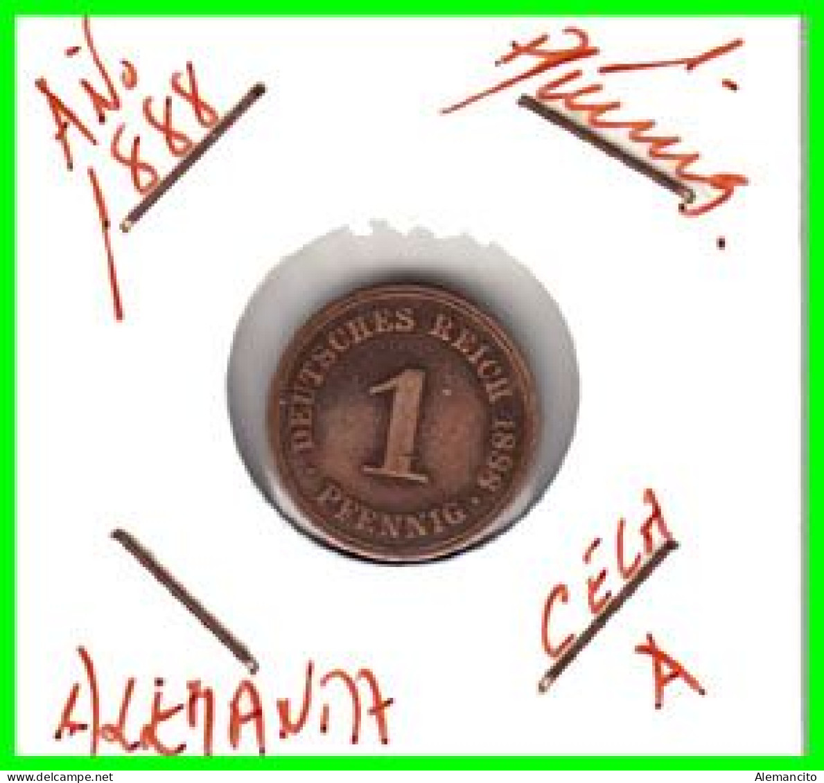 ALEMANIA – GERMANY - IMPERIO MONEDA DE COBRE DIAMETRO 17.5 Mm. DEL AÑO 1889 – CECA-G- KM-1  GOBERNANTE: GUILLERMO I - 1 Pfennig