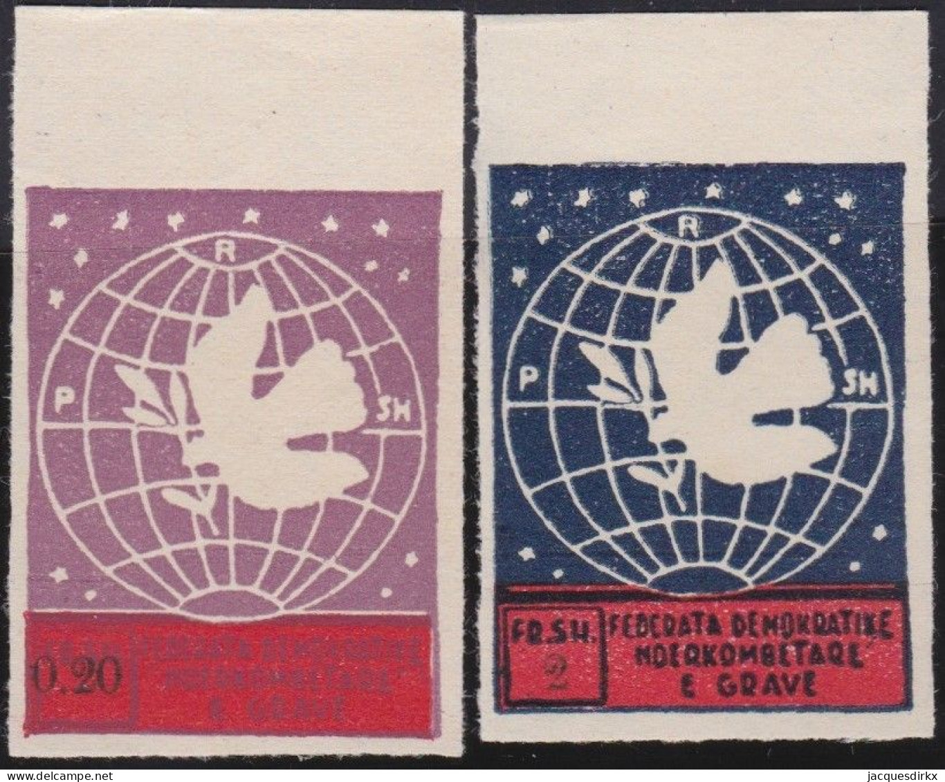 Albania      .  2 Stamps  Non-perforated      .    **         .    MNH - Albanië