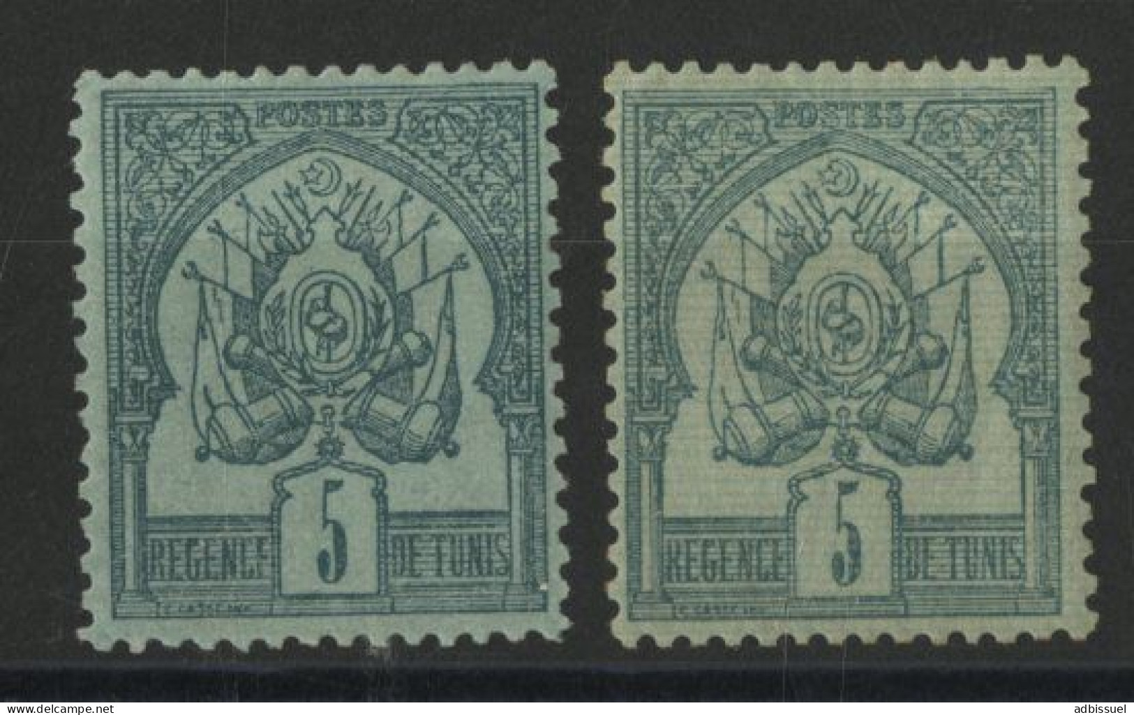 N° 3 + N° 3a Neufs * (MH) Cote 68 € 5 Ct Vert Fond Uni Et 5 Ct Vert Fond Ligné Type Armoiries TB - Unused Stamps