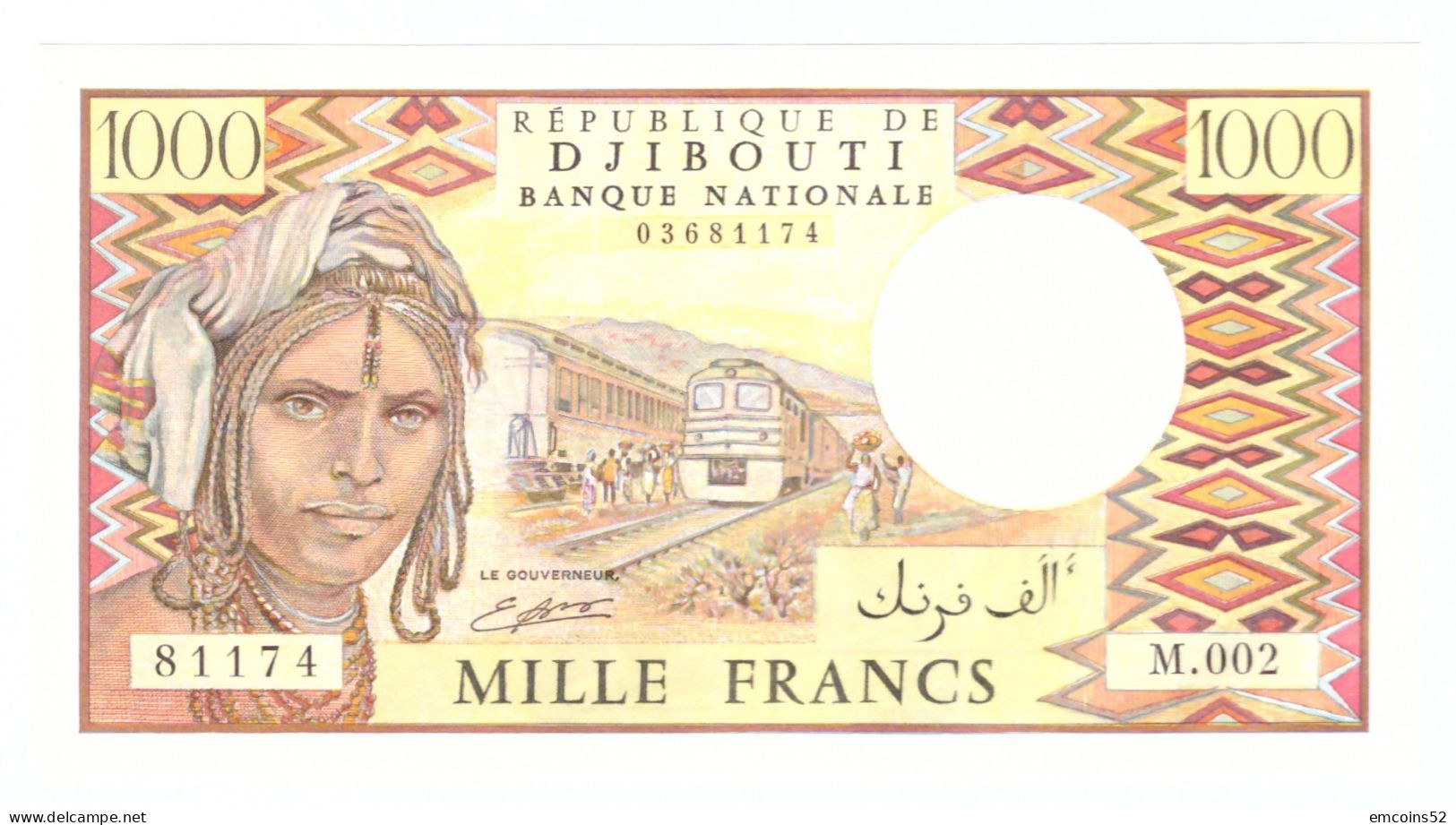 DJIBOUTI 1000 FRANCS 1979/2005 P-37c UNC - Djibouti