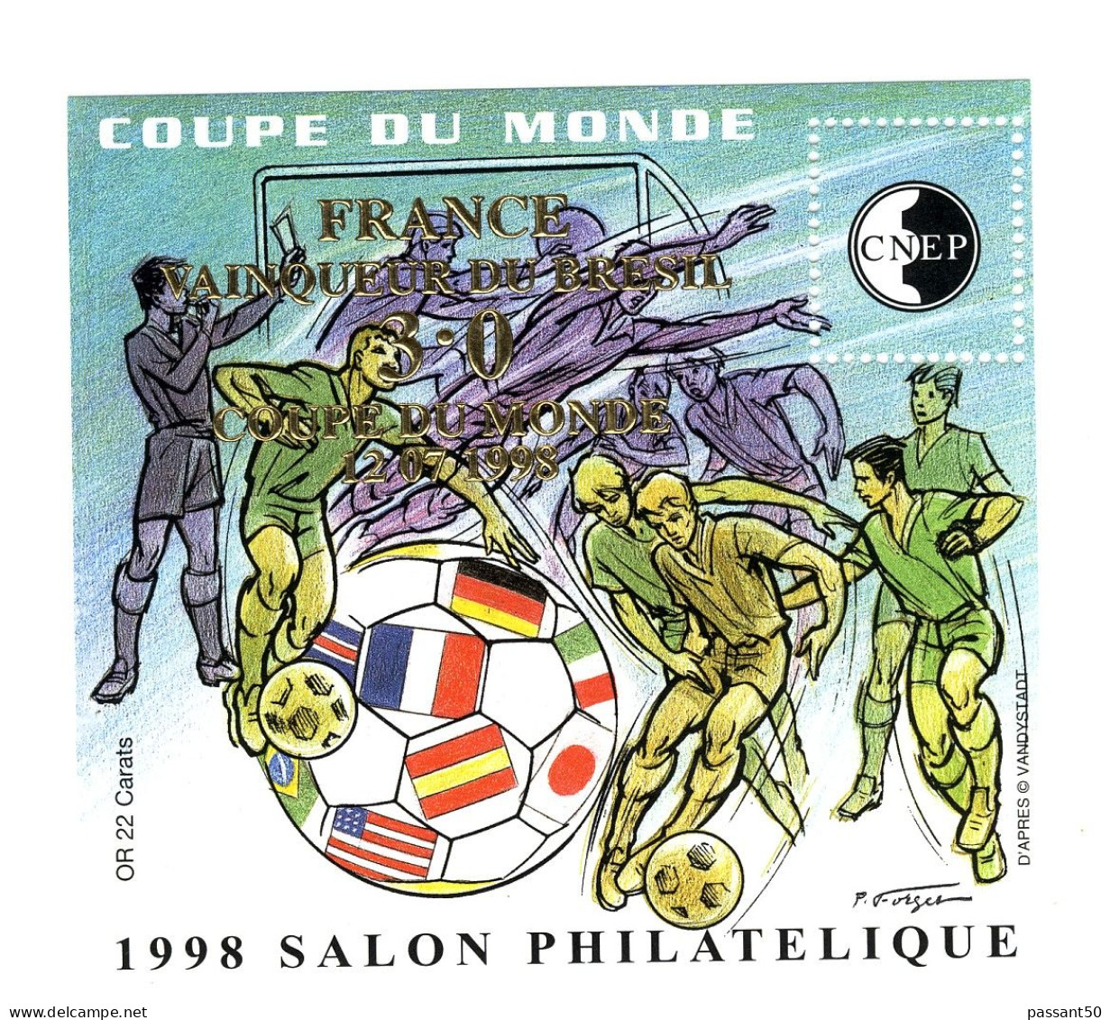 Bloc CNEP N° 27 : Coupe Du Monde 1998 Surchargé. Rare, Voir Le Scan. Cote YT : 54 €. - CNEP