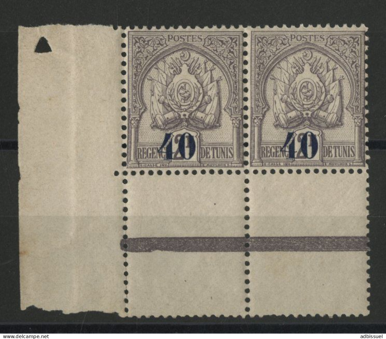 N° 44 PAIRE Neuve ** (MNH) Cote 34 € 40 Ct Sur 2 Fr Violet-gris Avec Coin De Feuille. TB - Ongebruikt