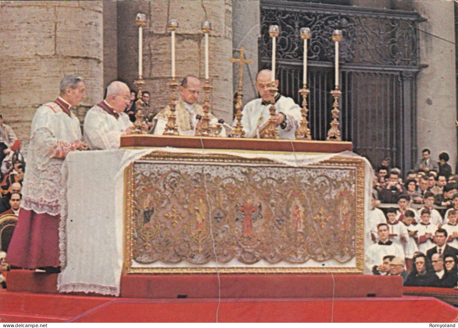 CARTOLINA  CITTA'DEL VATICANO-BASILICA DI S.PIETRO-CERIMONIA PAPALE-VIAGGIATA 1969 - Vaticano