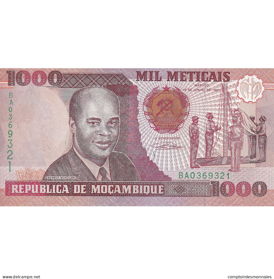 Billet, Mozambique, 1000 Meticais, 1991-1993, 1991-06-16, KM:135, NEUF - Mozambique