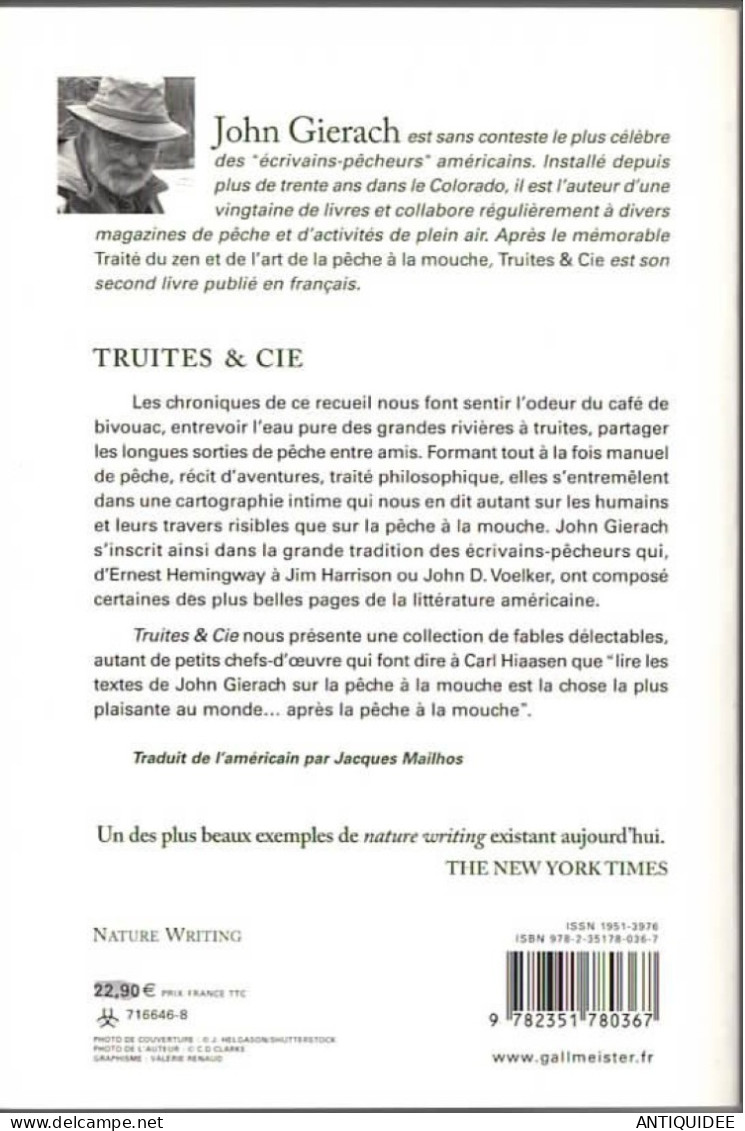John GIERACH - TRUITES & Cie - Edt. Gallmeister - 2010 - - Jacht/vissen