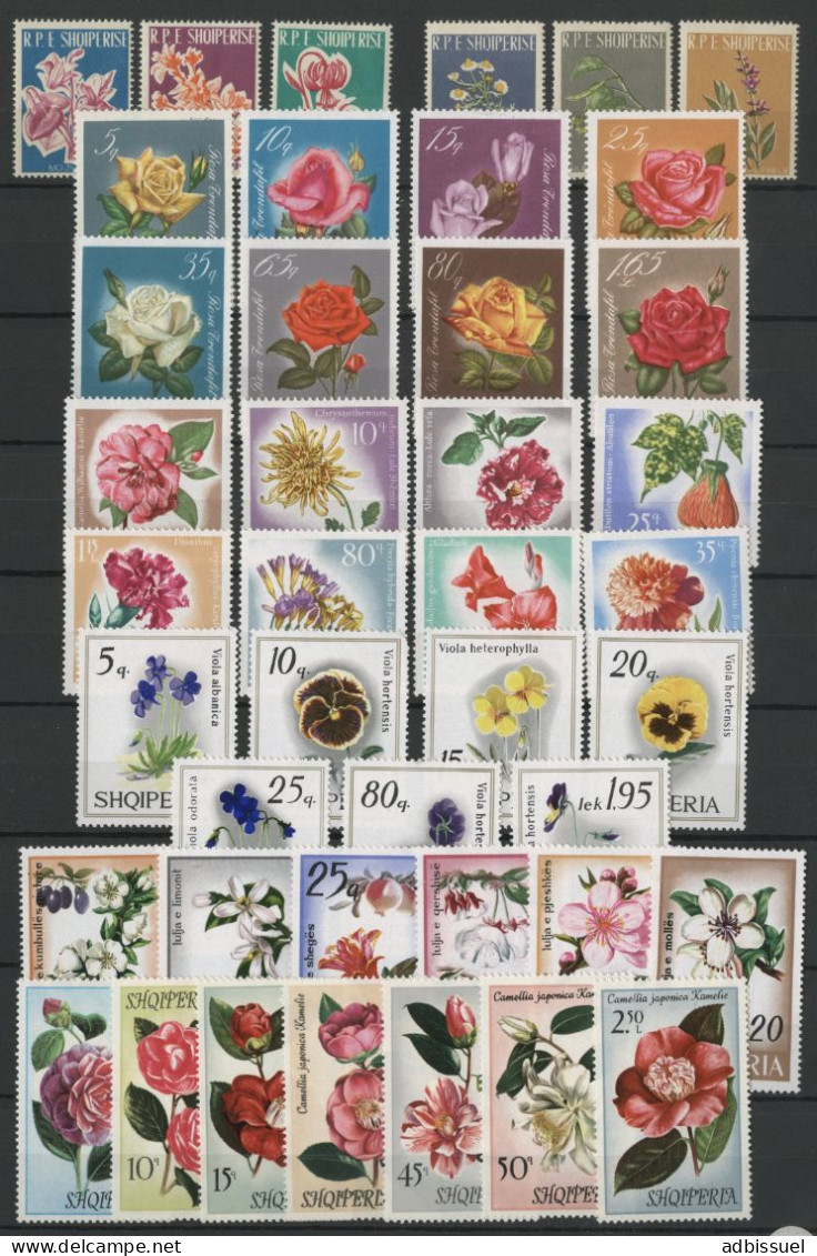 ALBANIE SHQIPERIA 1961 - 1972 7 Séries Complètes Entre N° 555 Et 1368 (voir Description) Neufs ** (MNH) FLEURS FLOWERS - Albanien