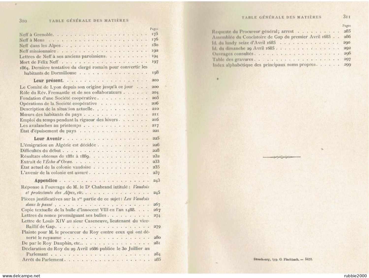 1890 LES VAUDOIS DES ALPES FRANCAISES ET DE FREISSINIERES EN PARTICULIER LEUR PASSE LEUR PRESENT LEUR AVENIR L. BRUNEL